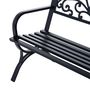 Voir la diapositive 5 : OUTSUNNY Outsunny Banc de Jardin terrasse en Acier Fonte Noir 3 Places 127 x 60 x 85 cm Charge Max 250 Kg