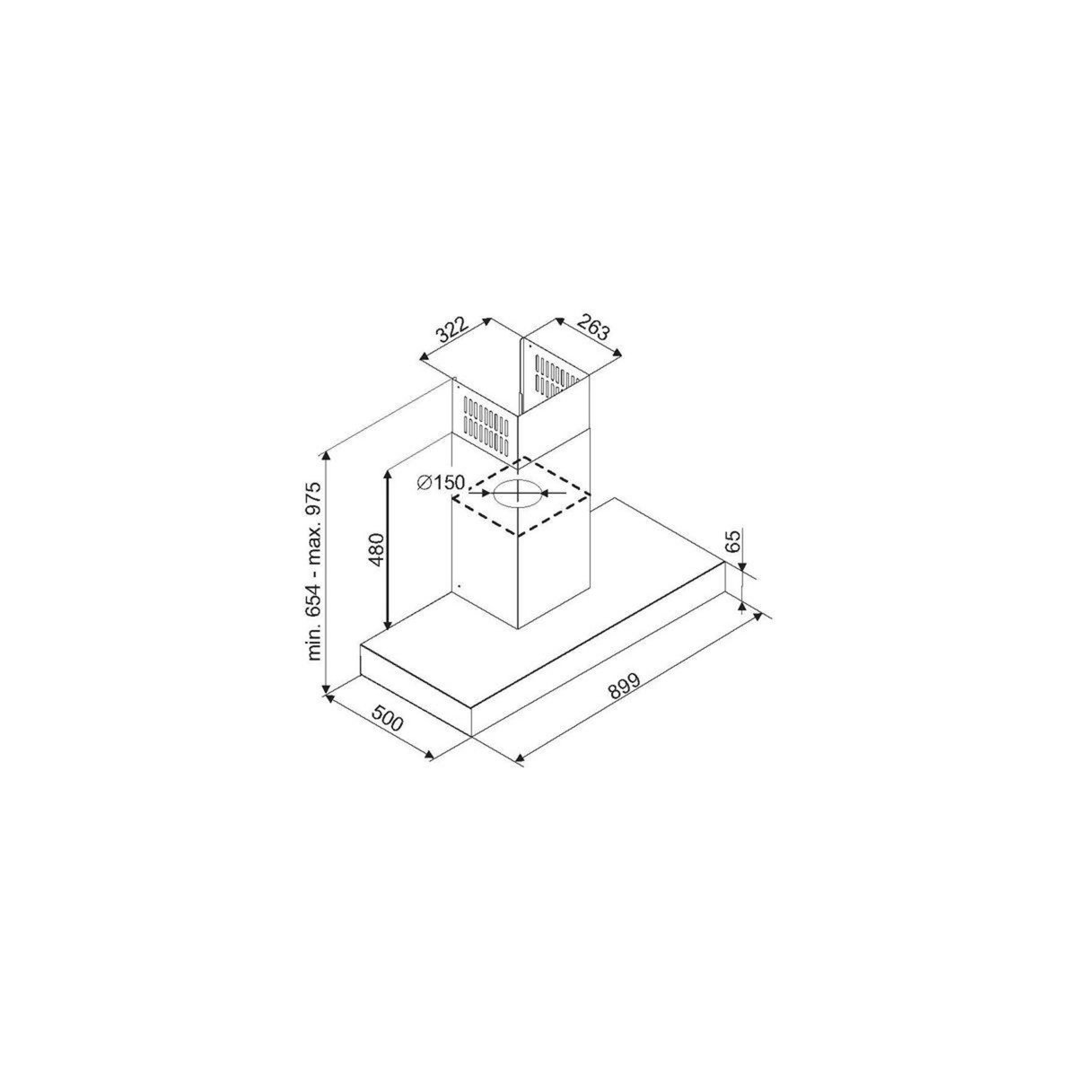 De Dietrich Hotte décorative murale DHB2934B Rotator