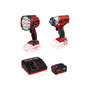 Voir la diapositive 1 : Einhell Pack EINHELL 18V Power X-Change - Visseuse clé à chocs à percussion TE-CI 18/1 Li-Solo - Lampe LED