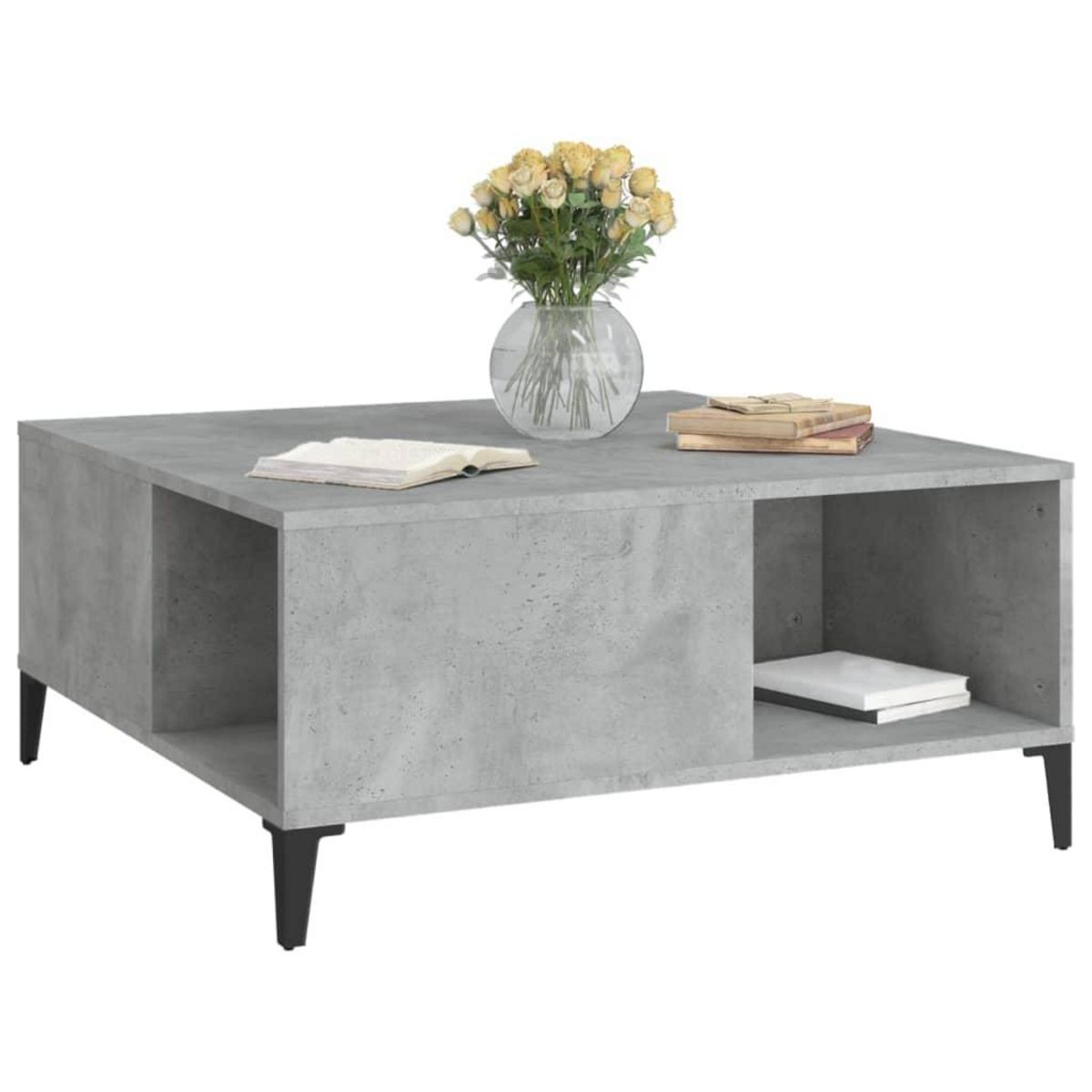 VIDAXL Table basse gris beton 80x80x36,5 cm bois d'ingenierie