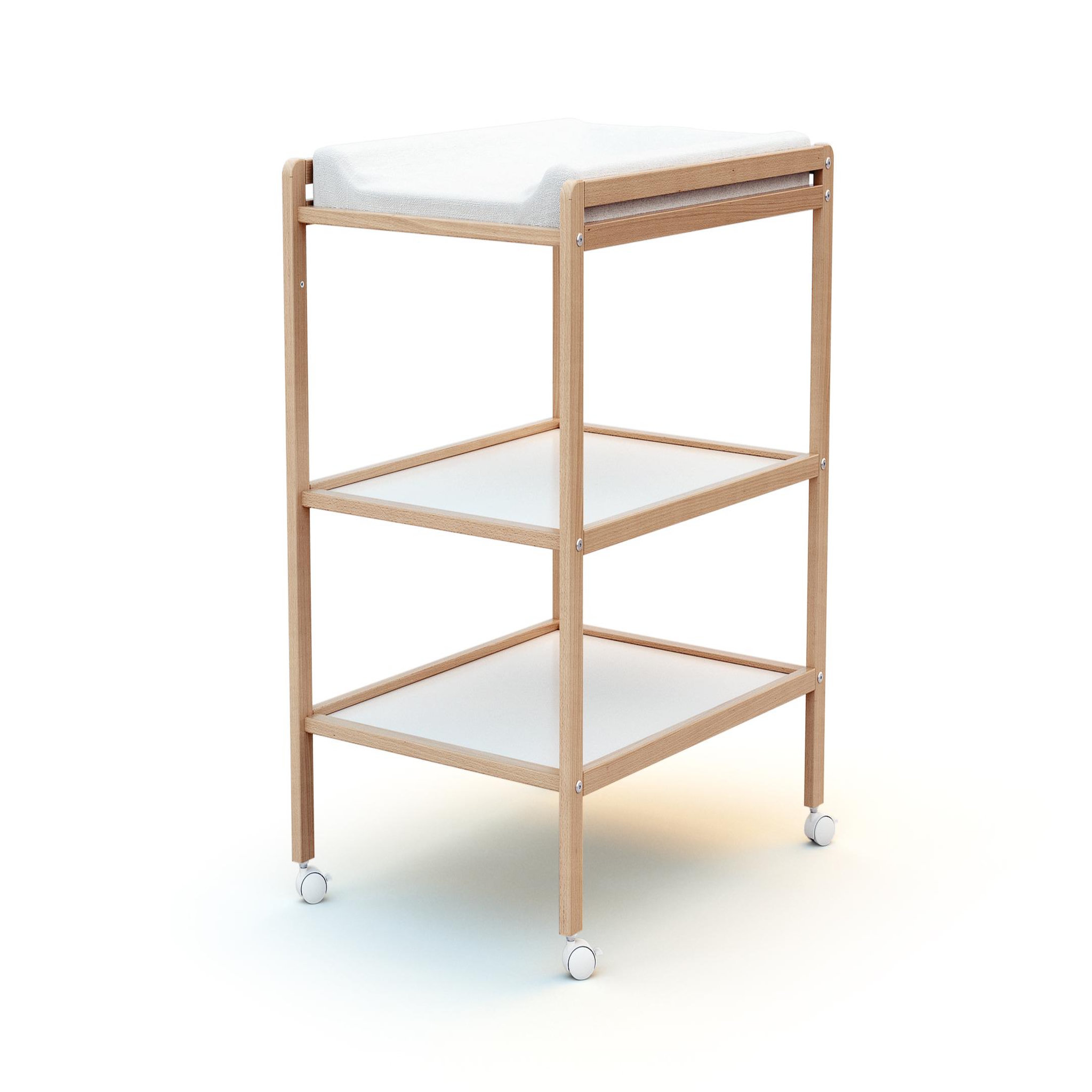 Voir la diapositive 1 : AT4 Table à langer 2 étagères ESSENTIEL en bois