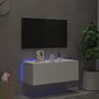 Voir la diapositive 3 : VIDAXL Meuble TV mural avec lumieres LED blanc 80x35x31 cm