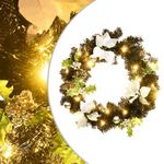 VIDAXL Couronne de Noël avec lumieres LED Noir 60 cm PVC