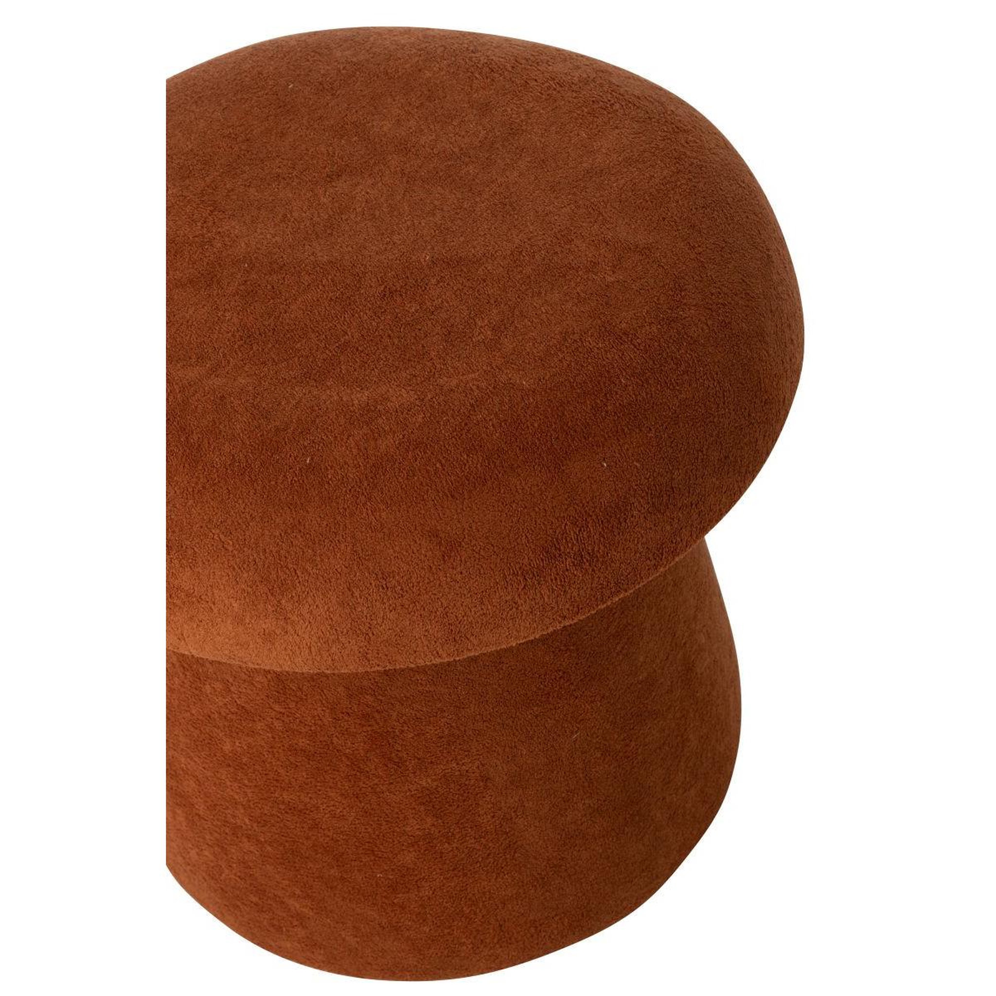 Voir la diapositive 2 : J-LINE Pouf coffre champignon  chi  40cm terracotta