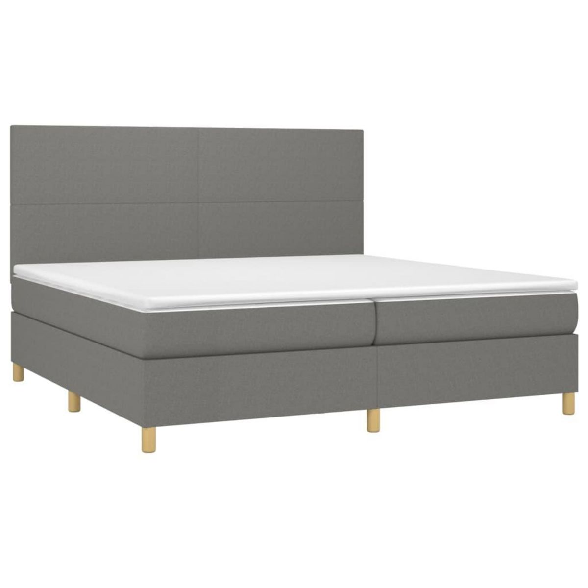 VIDAXL Sommier a lattes de lit et matelas et LED Gris fonce 200x200 cm