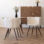 Voir la diapositive 2 : Rendez vous déco Lot de 2 chaises en tissu bouclé beige et pieds en métal - Cosette