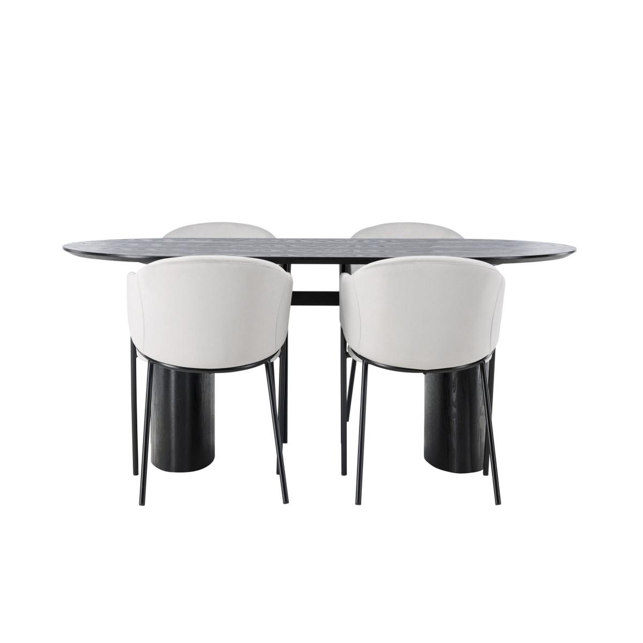 Voir la diapositive 2 : Paris Prix Ensemble table à manger & 4 chaises  isolde & evelina  180cm noir & gris