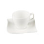 Voir la diapositive 2 : SECRET DE GOURMET Lot de 6 Tasses à Café & Soucoupe  Vague  12cm Blanc