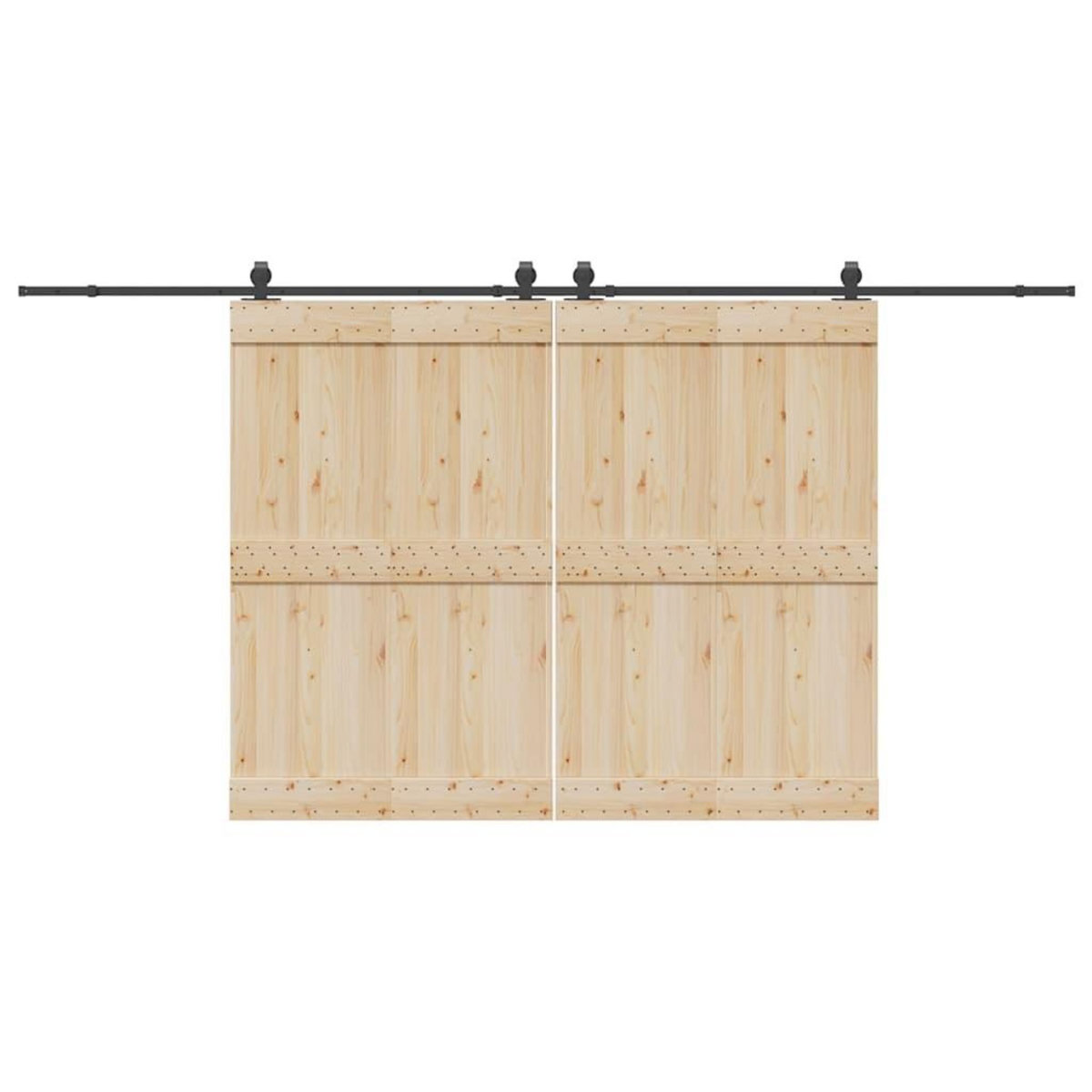 VIDAXL Kit de quincaillerie de porte coulissante 427 cm acier noir