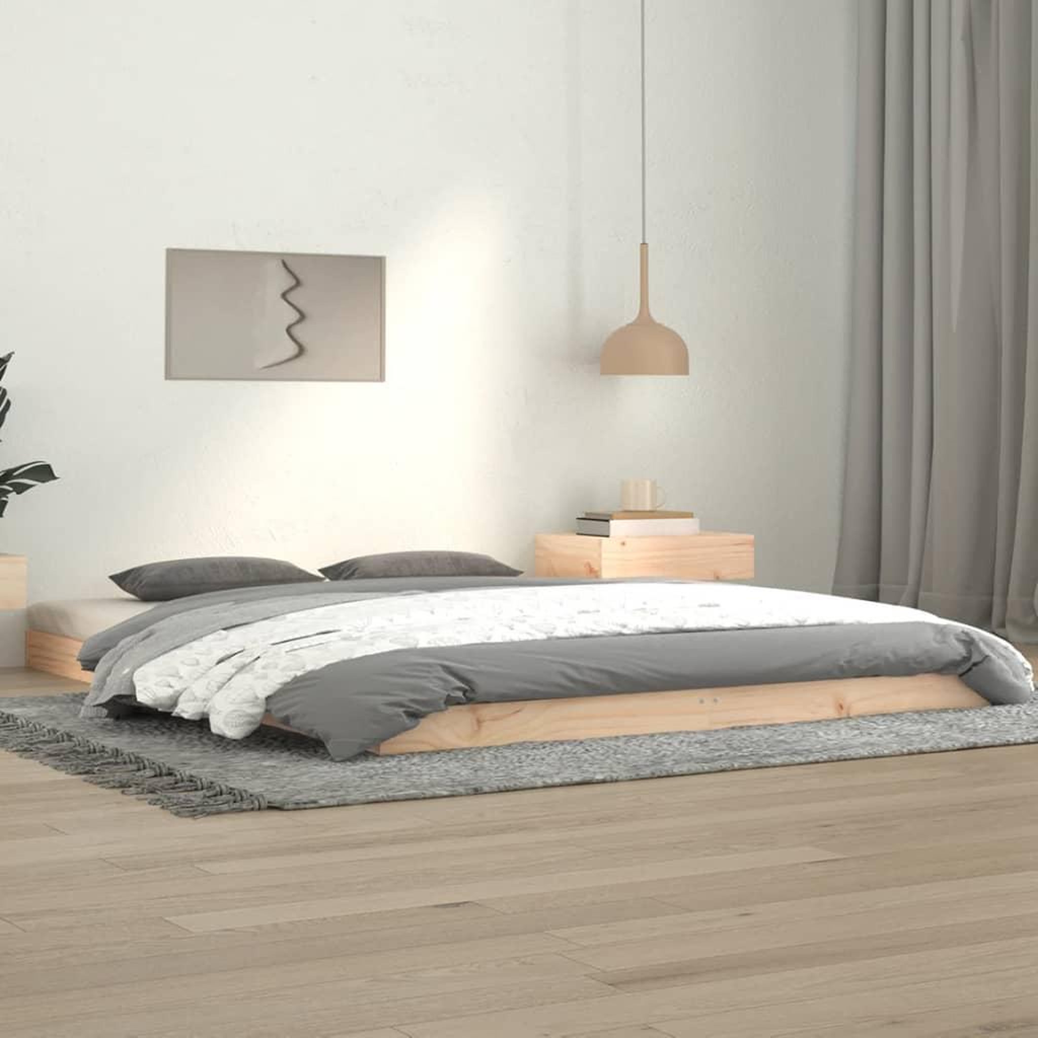Voir la diapositive 1 : VIDAXL Cadre de lit sans matelas 140x190 cm bois de pin massif