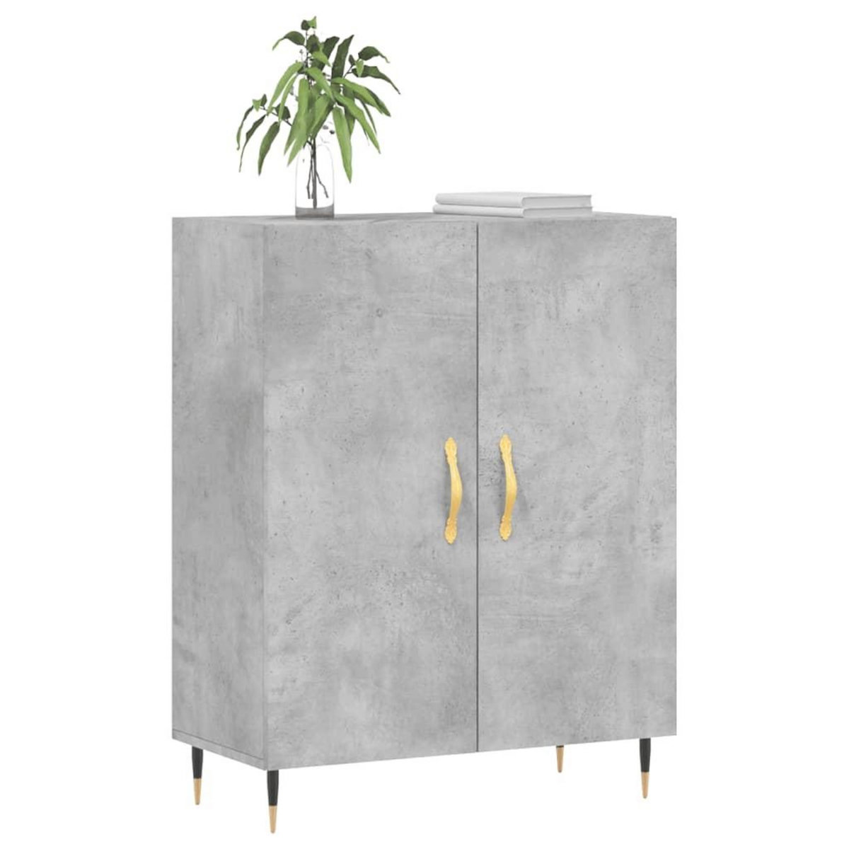 VIDAXL Buffet gris beton 69,5x34x90 cm bois d'ingenierie