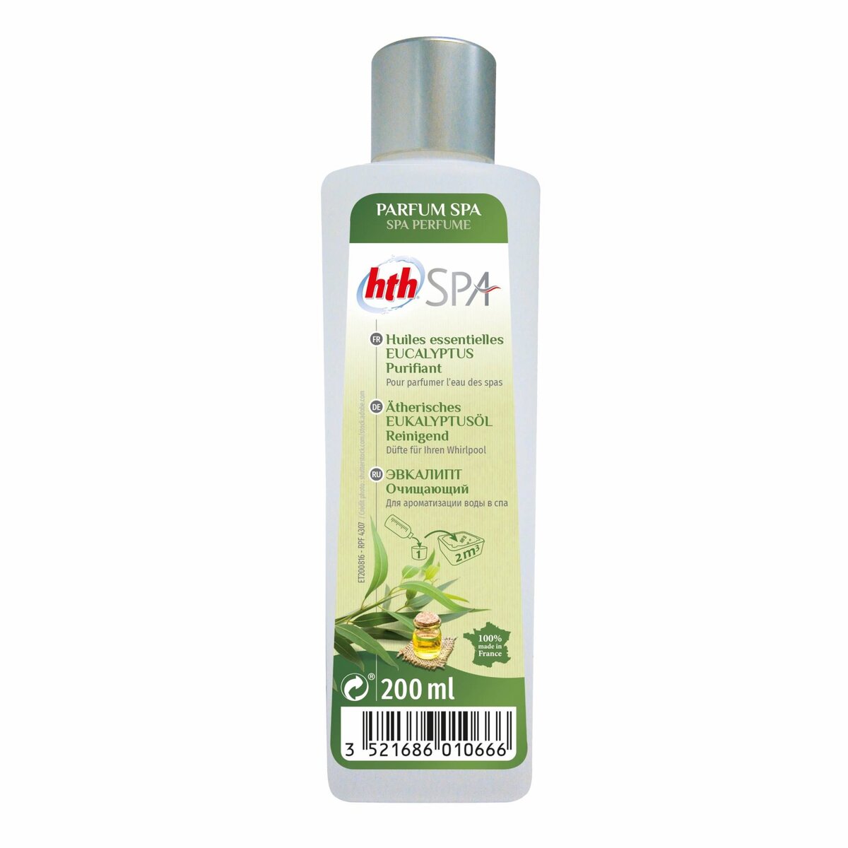 SWEEEK Parfum aux huiles essentielles d'eucalyptus pour SPA 200mL – HTH. odeur purifiante. parfum d'origine naturelle. élaboré en France
