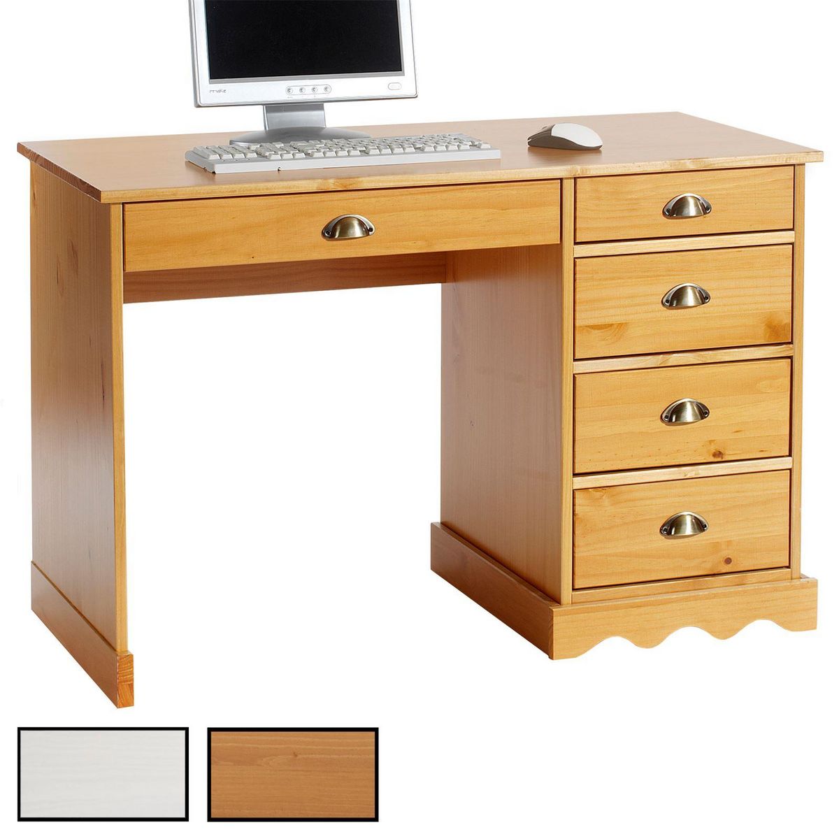 IDIMEX Bureau NOAH in kastanje van massief hout, consoletafel van