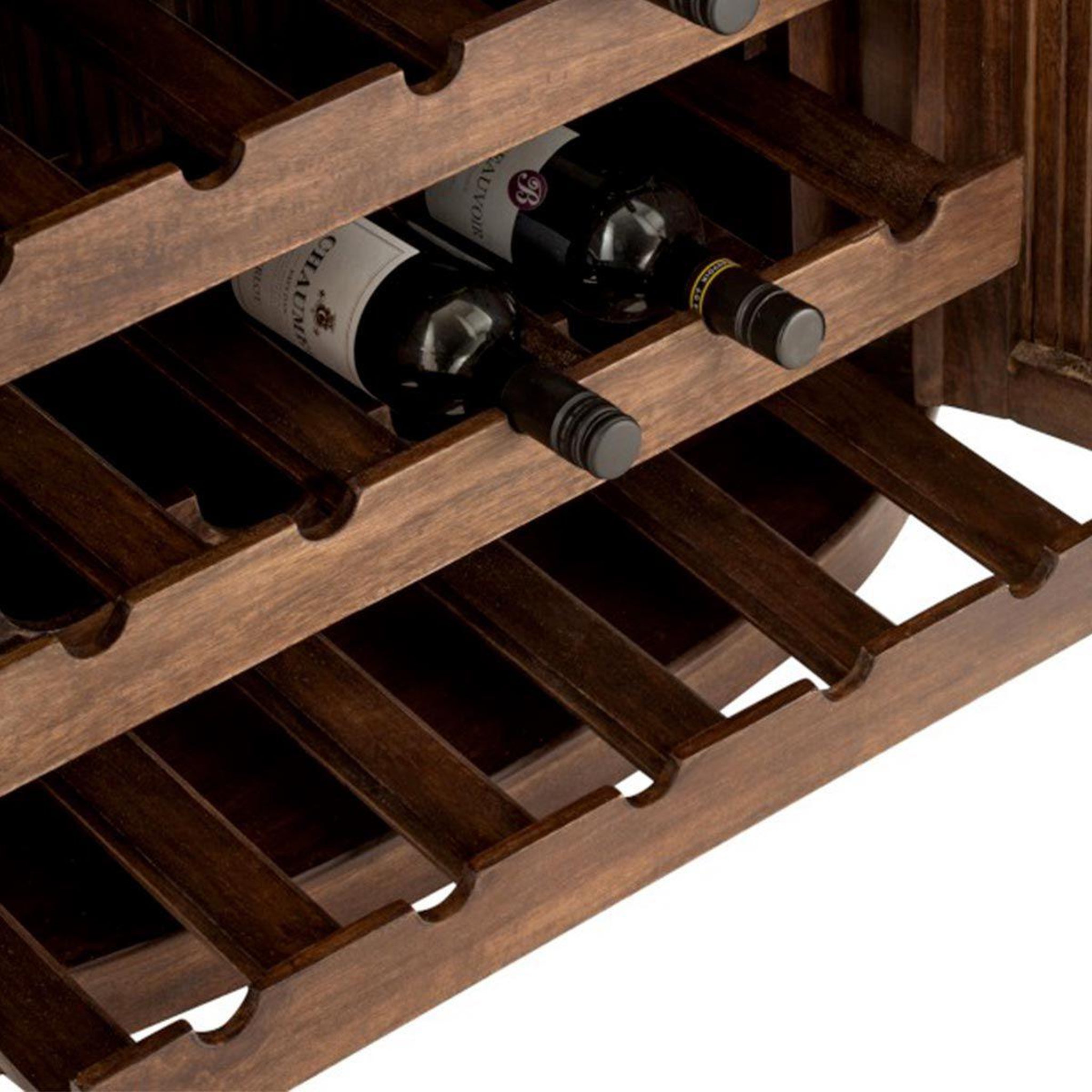 Voir la diapositive 5 : J-LINE Meuble de bar range-bouteilles  reyi  164cm marron