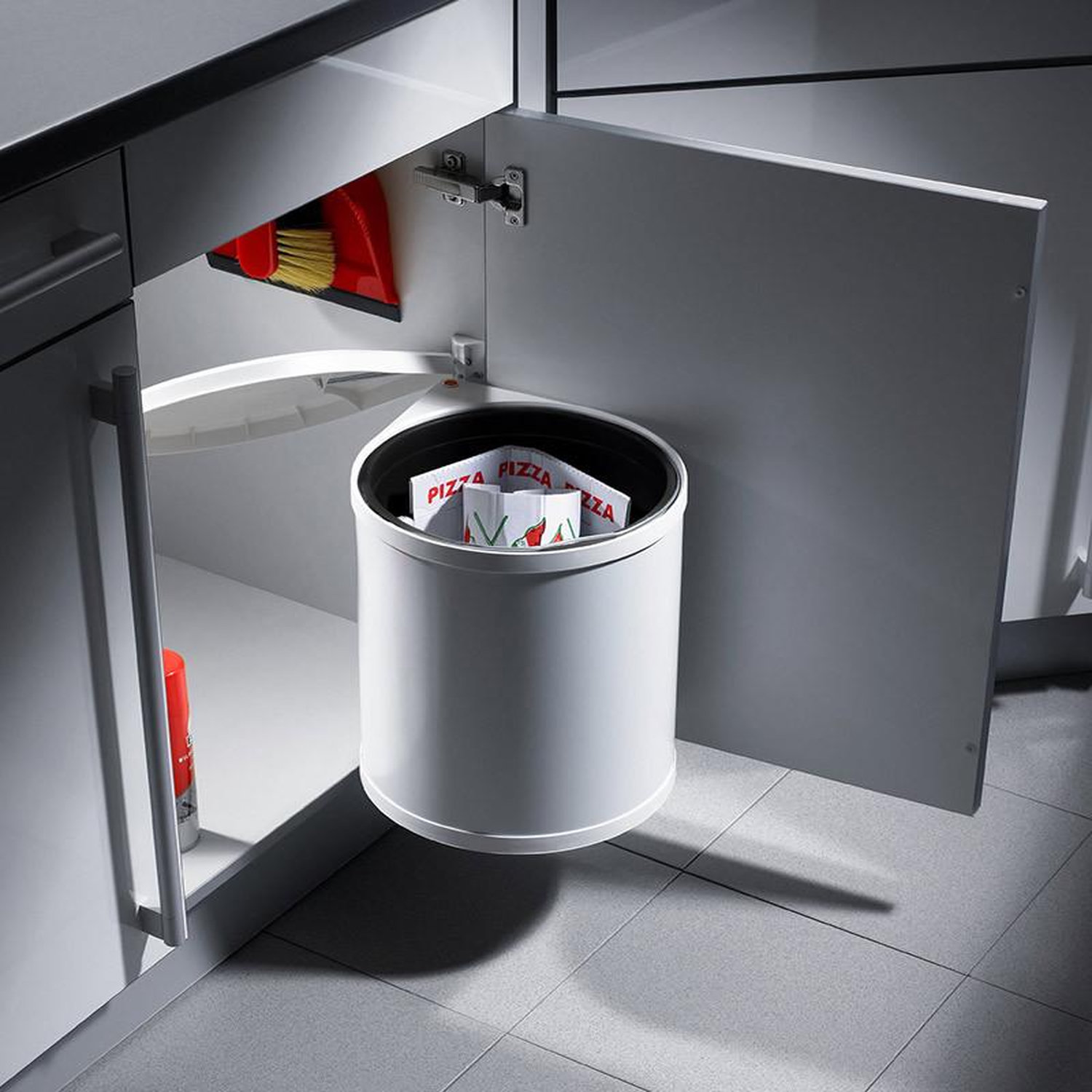 Hailo Poubelle encastrable pour porte battante 15L AS Mono