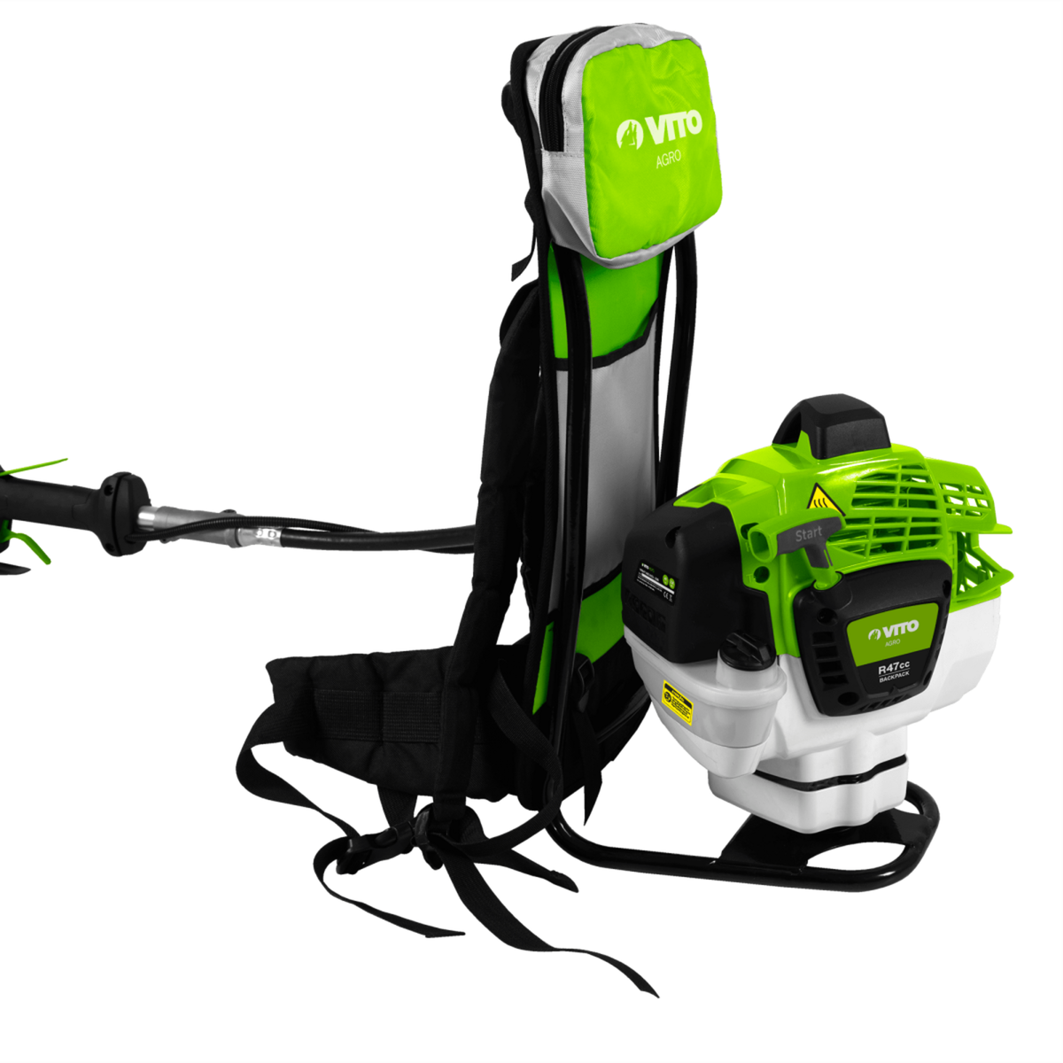 VITO Débroussailleuse Thermique 47cm³ Coupe Ø25cm + Lame et fil nylon Réservoir 1L Autonomie 1h30 Port Sac à dos VITO Professionnel