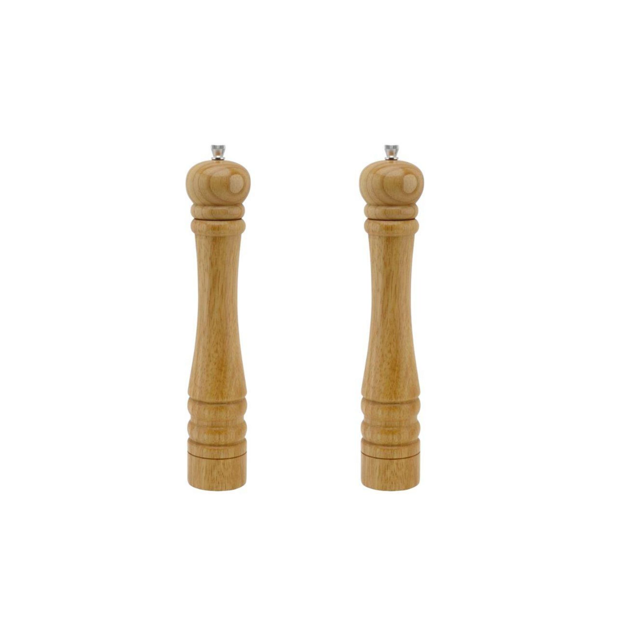 Lot De 2 Moulins à Poivre Et Sel En Bois - Mécanisme Céramique Réglable - 12,7 Cm - Rechargeables