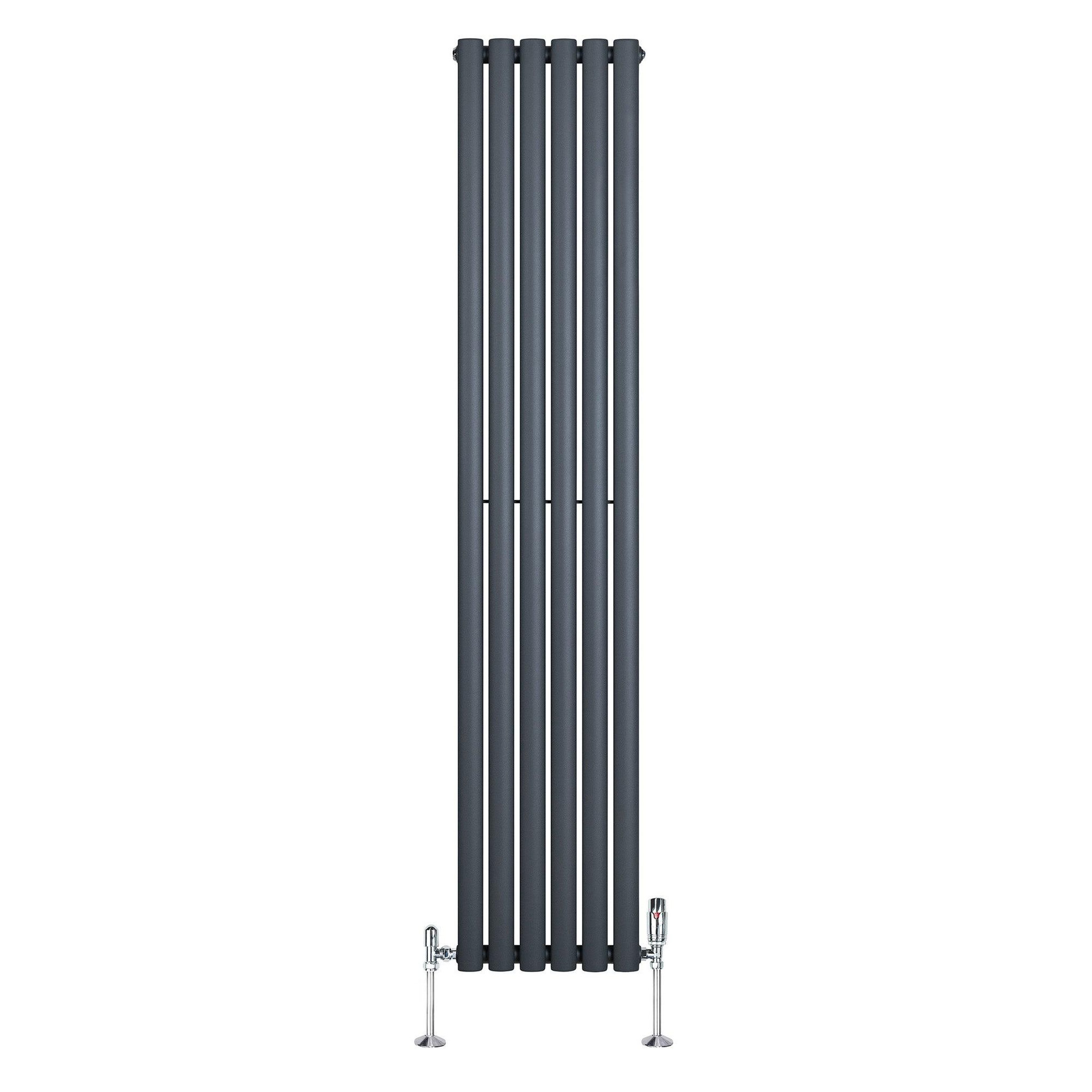 Voir la diapositive 2 : MONSTERSHOP Radiateur à colonnes ovales & vannes, 1 panneau - 1800 x 360 mm