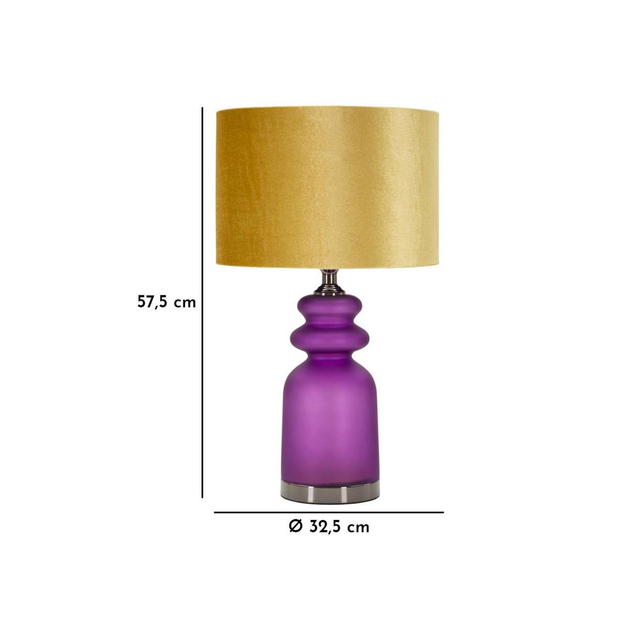 Voir la diapositive 6 : Paris Prix Lampe à poser en verre  milva two  57cm violet & or