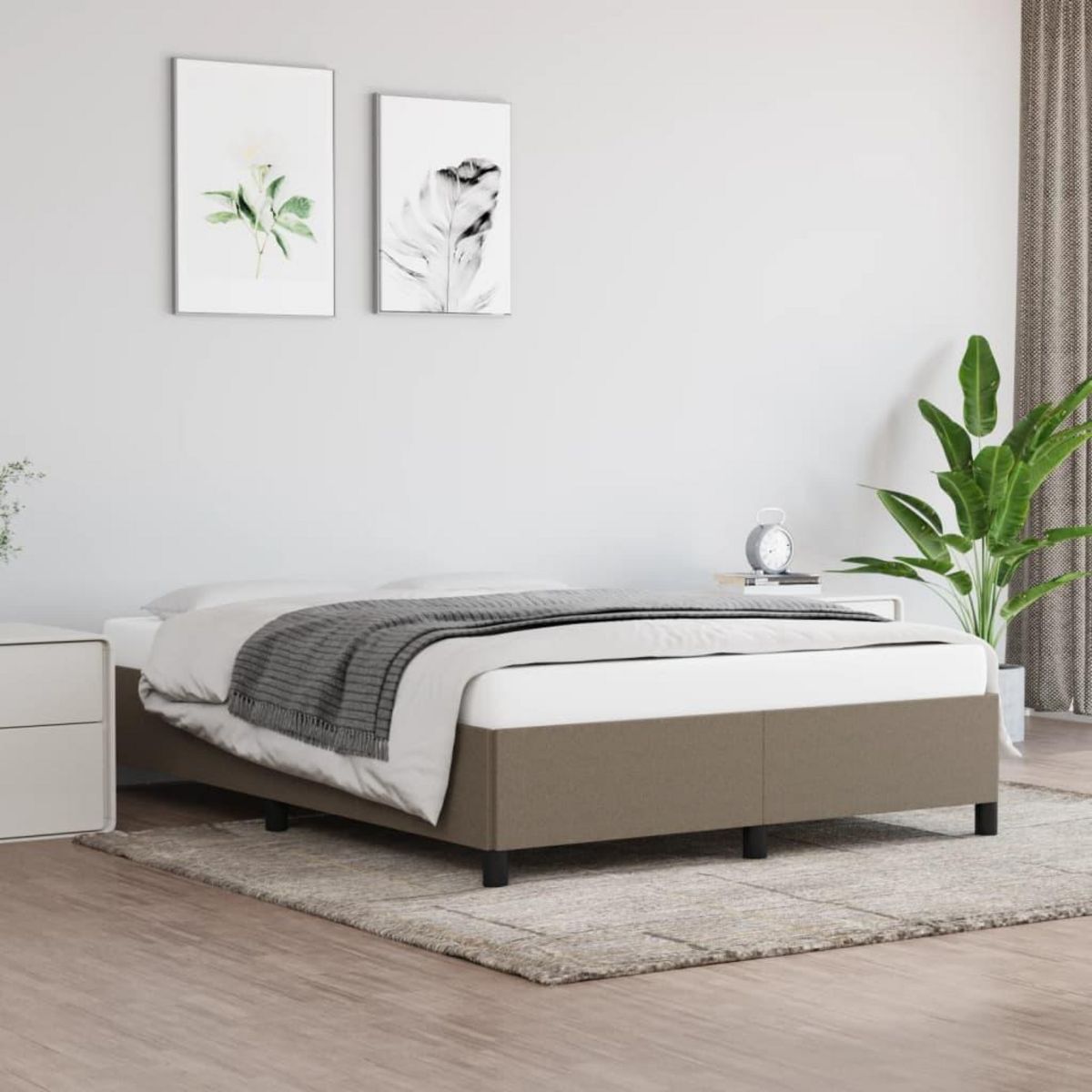 VIDAXL Cadre de lit sans matelas taupe 140x200 cm tissu