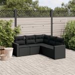 VIDAXL Salon de jardin 5 pcs avec coussins noir resine tressee
