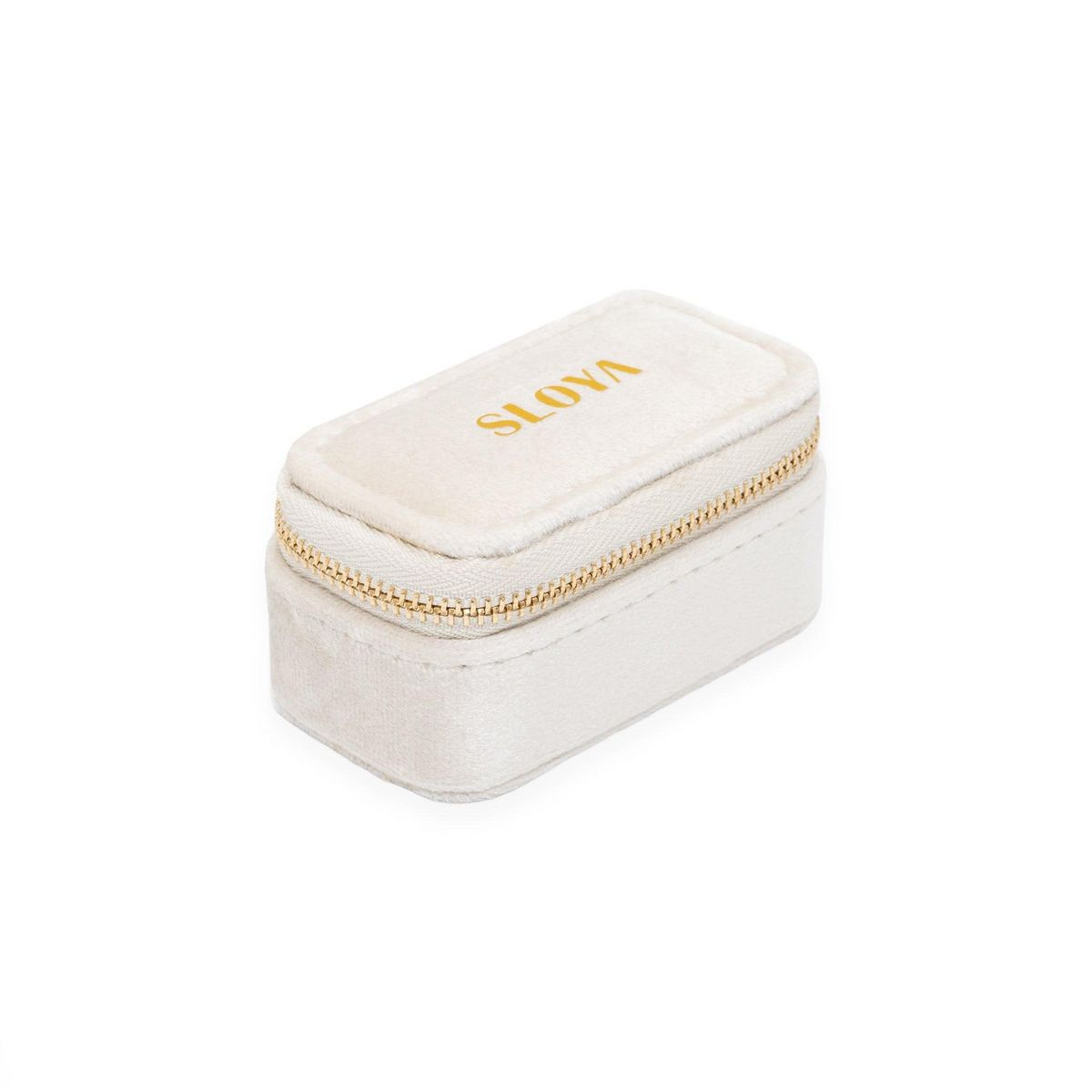 SLOYA Mini boîte à bijoux velours blanc coton