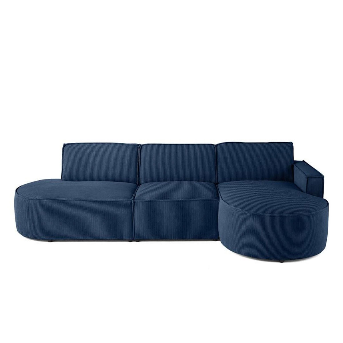 LISA DESIGN Spiaggia - canapé d'angle droit - forme arrondie - 5 places - en velours côtelé