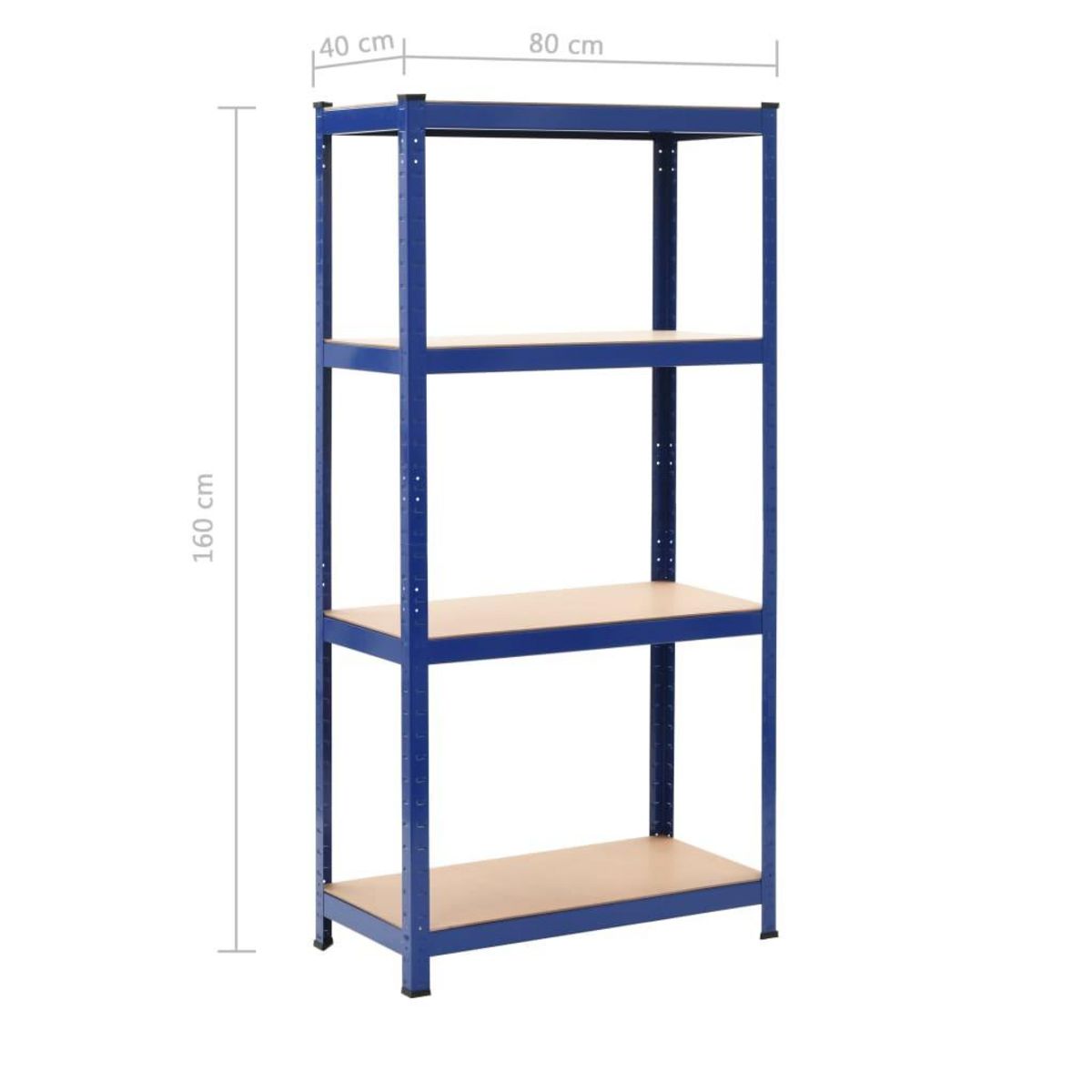 VIDAXL Etagere de rangement a 4 niveaux Bleu Acier et bois ingenierie