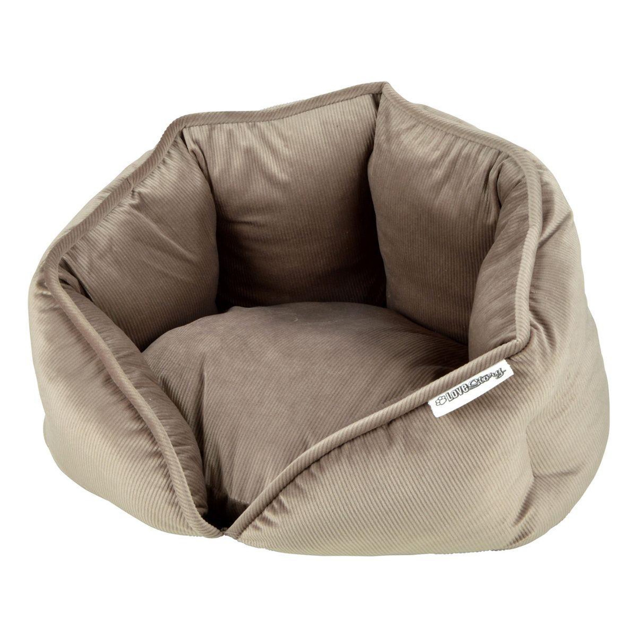 Voir la diapositive 1 : LOVE STORY Panier chien & chat velours  crafty  40cm noisette