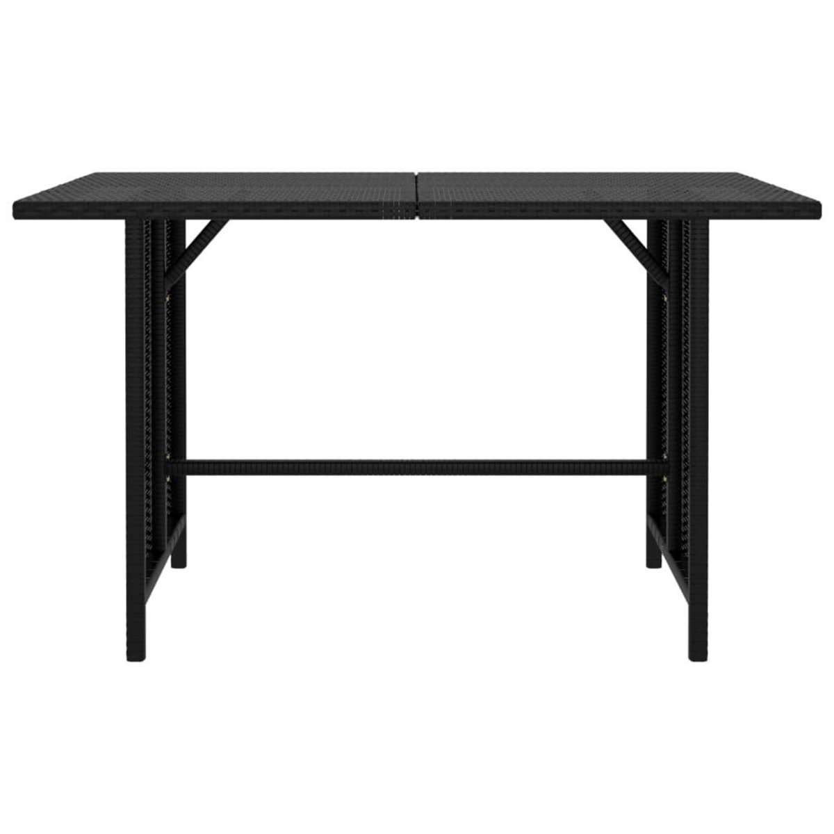 VIDAXL Table a manger de jardin Noir 110x70x65 cm Resine tressee