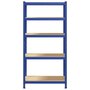 Voir la diapositive 4 : VIDAXL Etagere de rangement a 5 niveaux Bleu Acier et bois ingenierie