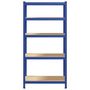 Voir la diapositive 4 : VIDAXL Etagere de rangement a 5 niveaux Bleu Acier et bois ingenierie