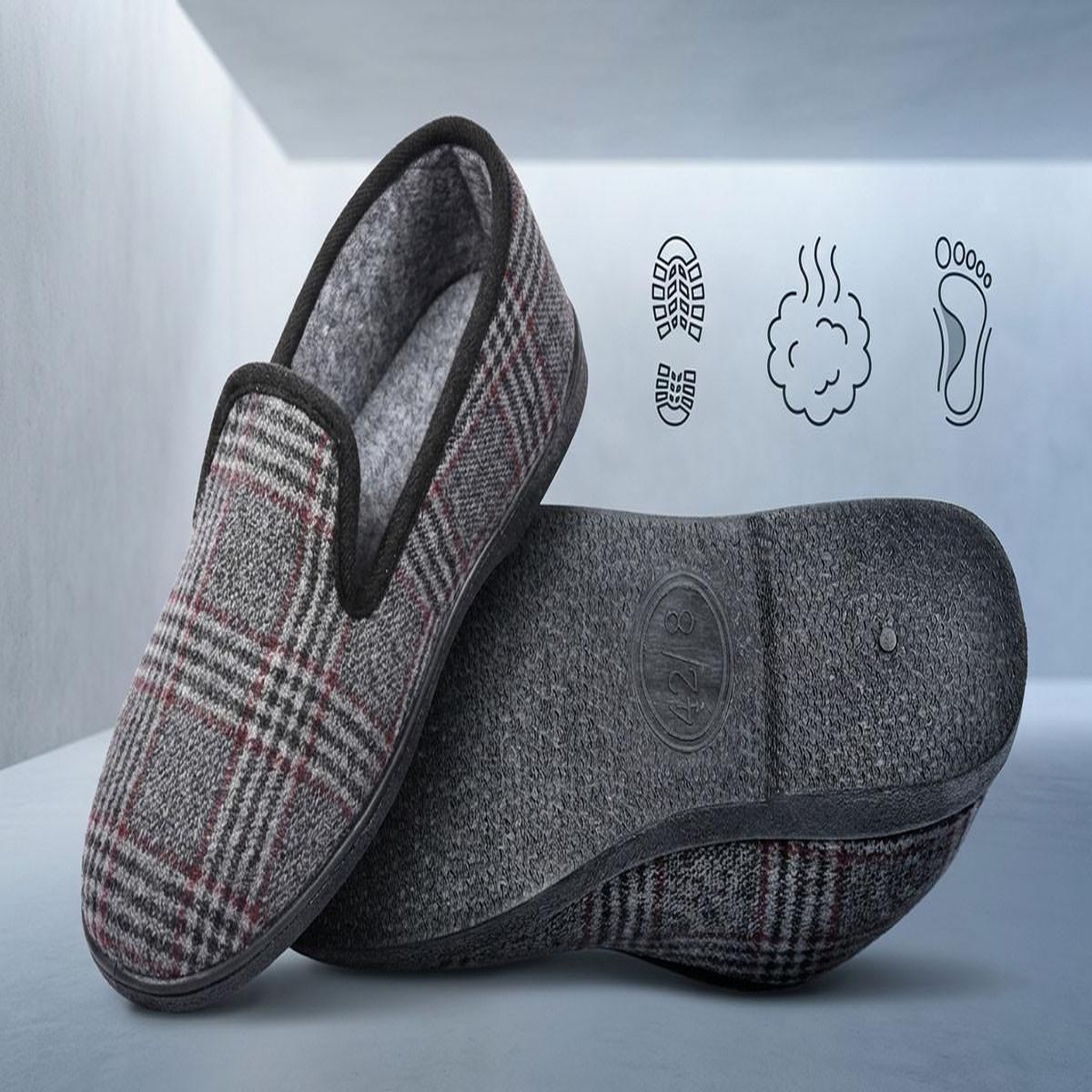Voir la diapositive 5 : OZABI OZABI Pantoufles Homme Charentaises Chaudes Antidérapantes
