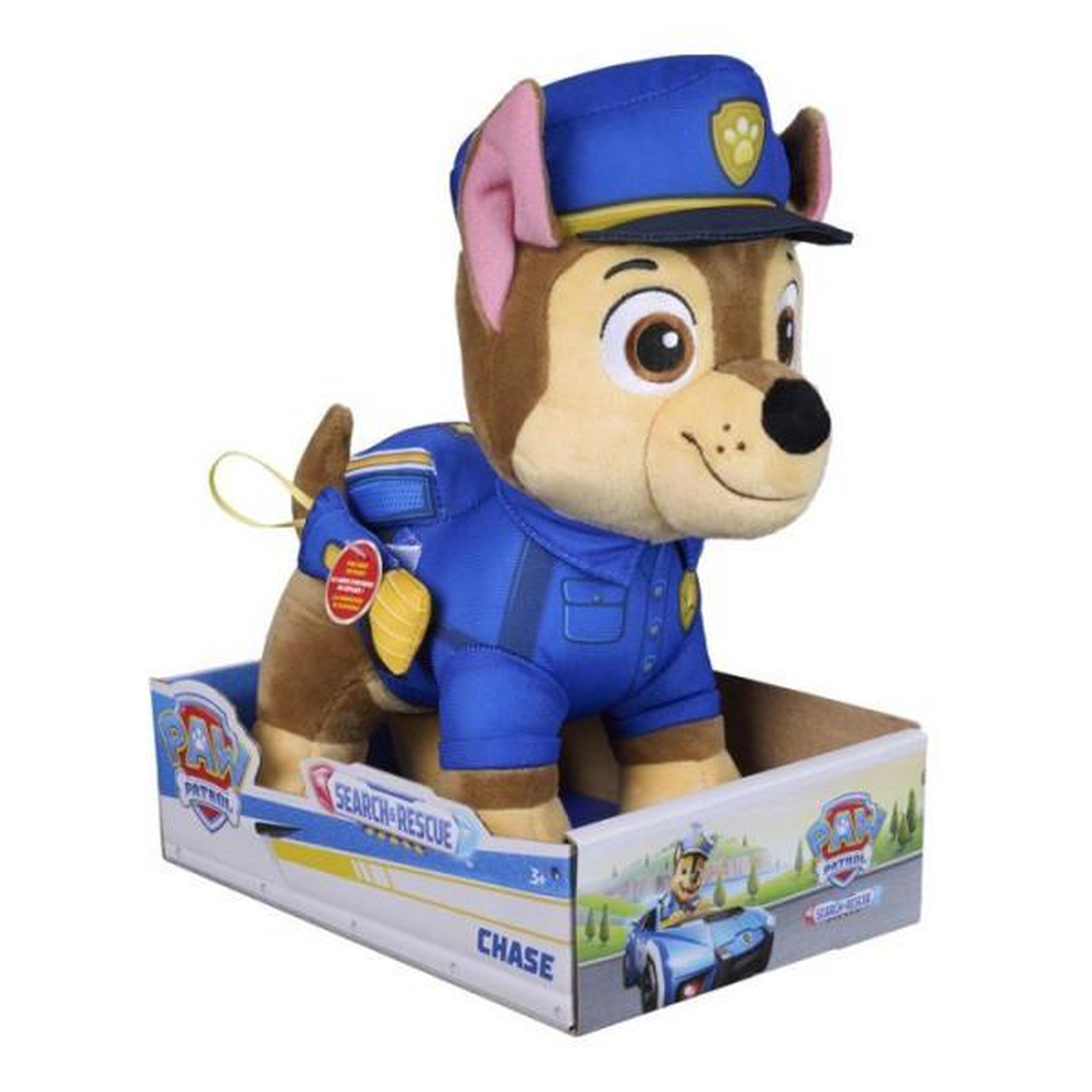Voir la diapositive 2 : Spin Master Peluche - Chase - 25cm - Search & Rescue - La Pat'Patrouille