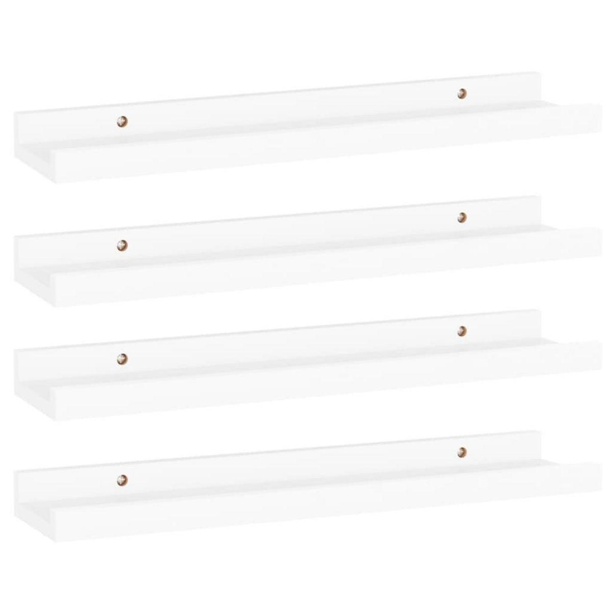 VIDAXL Etageres murales 4 pcs Blanc 40x9x3 cm