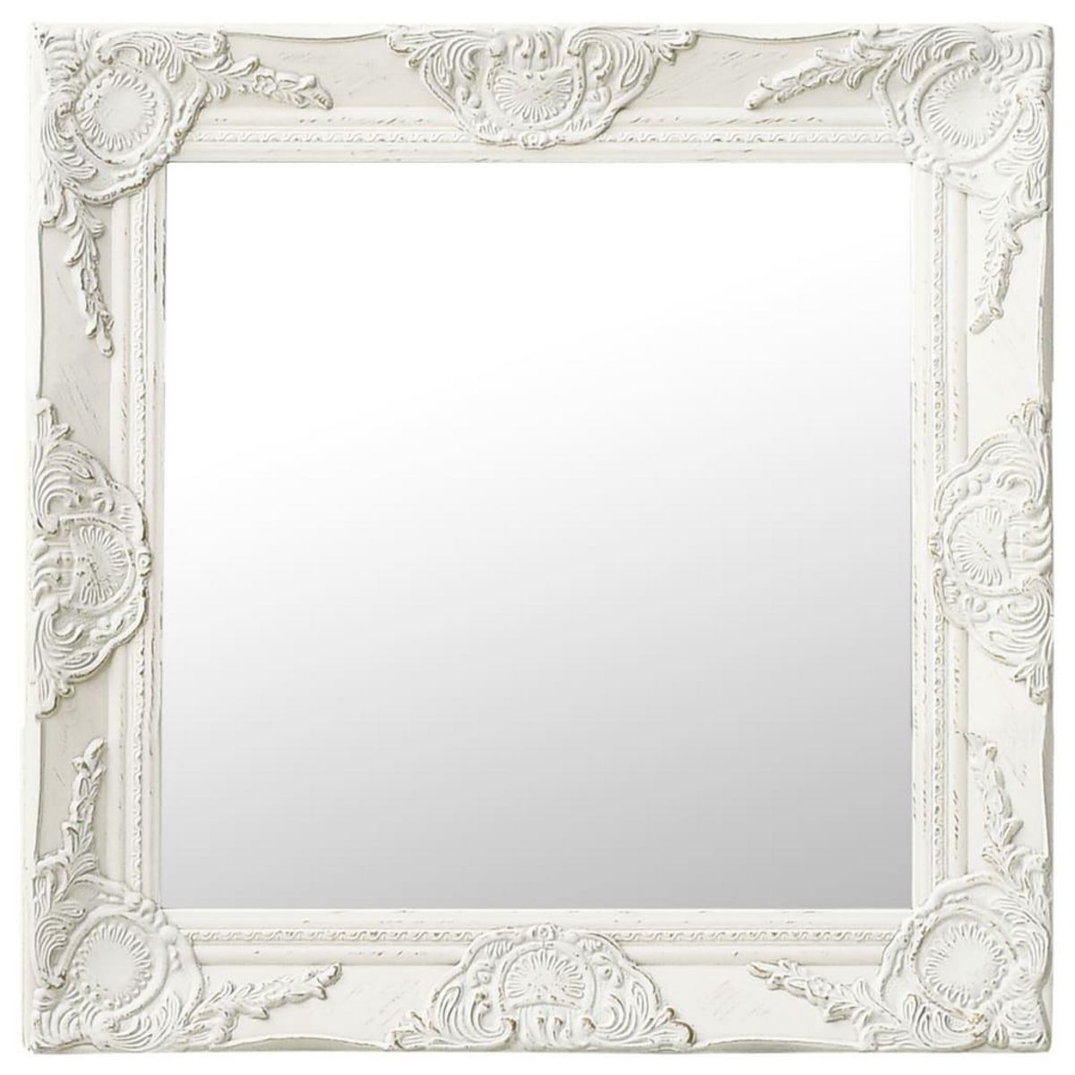 VIDAXL Miroir mural style baroque 50x50 cm Blanc