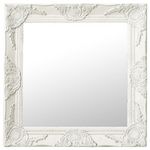 VIDAXL Miroir mural style baroque 50x50 cm Blanc