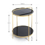 Voir la diapositive 3 : Paris Prix Table d'Appoint Design  Proty  51cm Or & Noir