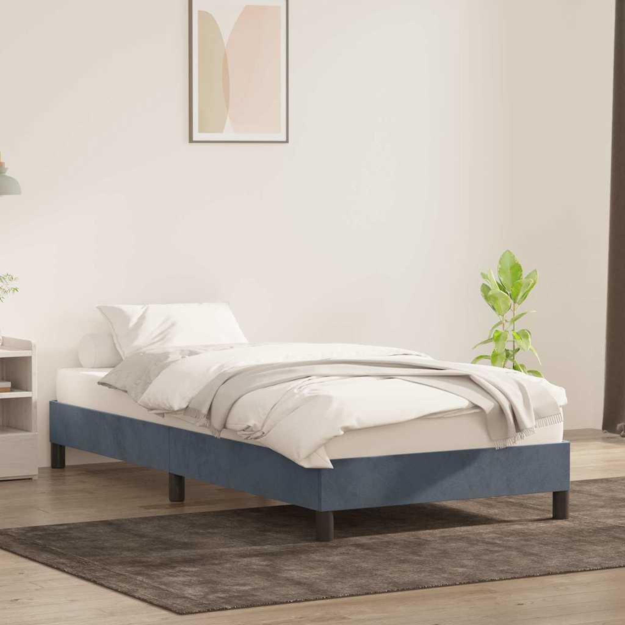 Voir la diapositive 3 : VIDAXL Cadre de lit sans matelas gris fonce 90x220 cm velours