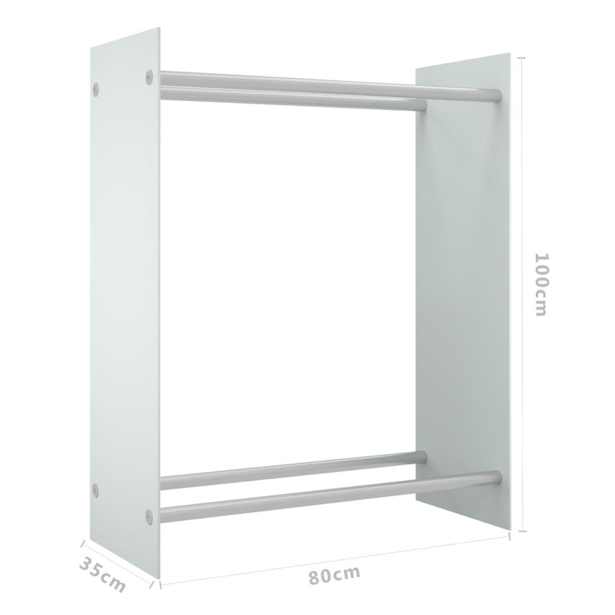 Voir la diapositive 6 : VIDAXL Portant de bois de chauffage Blanc 80x35x100 cm Verre trempe