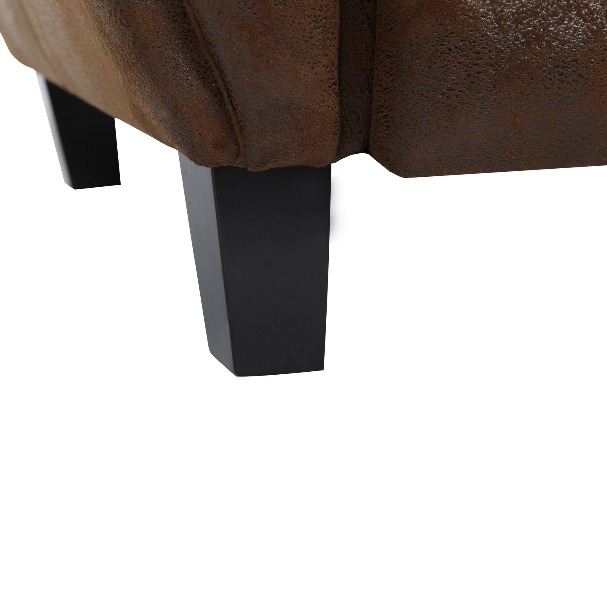 Voir la diapositive 6 : MAISON PAVANE Fauteuil marron vieilli en microfibre-club