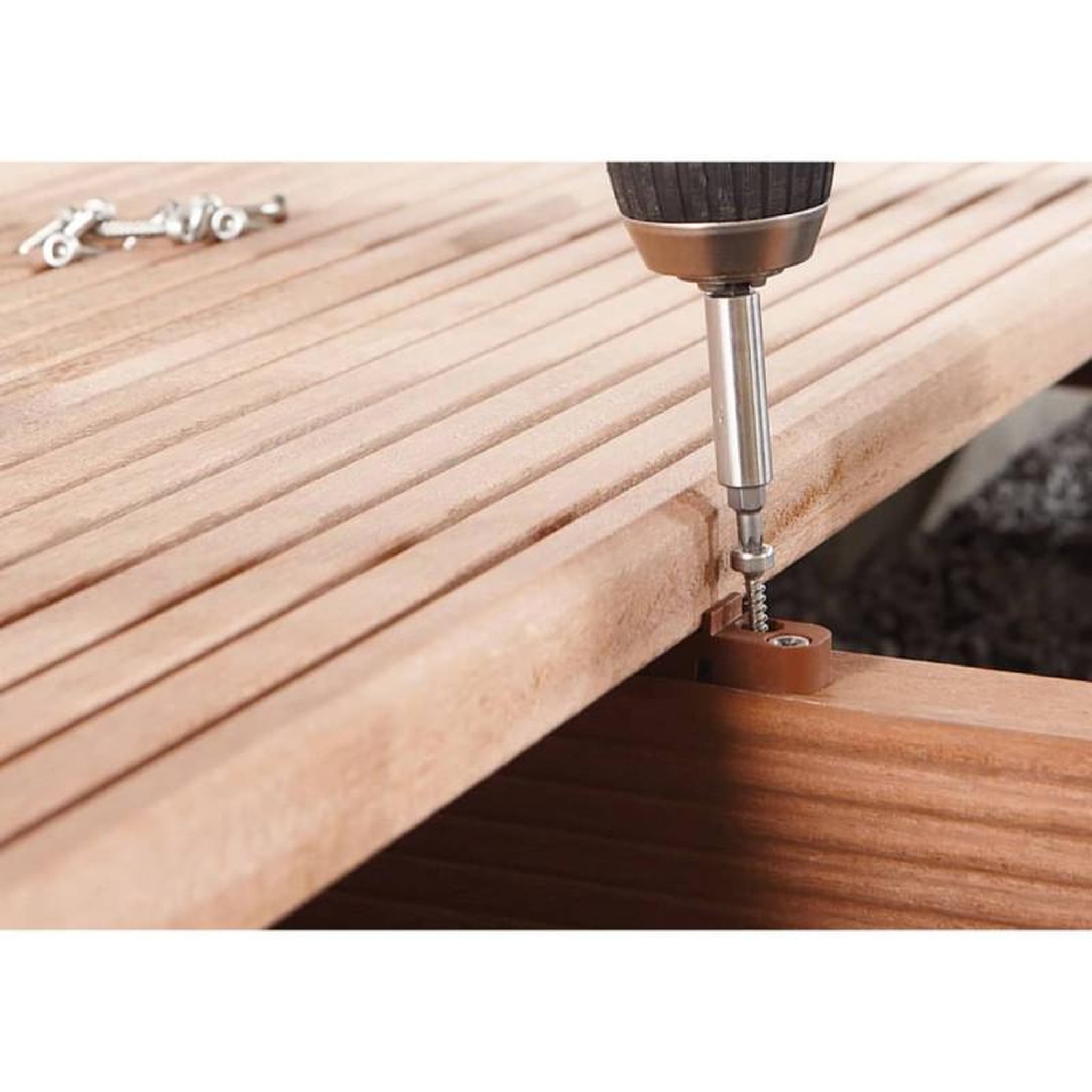 Voir la diapositive 3 : WOLFCRAFT wolfcraft Jeu d assemblage pour fixation invisible de terrasse 700 pcs