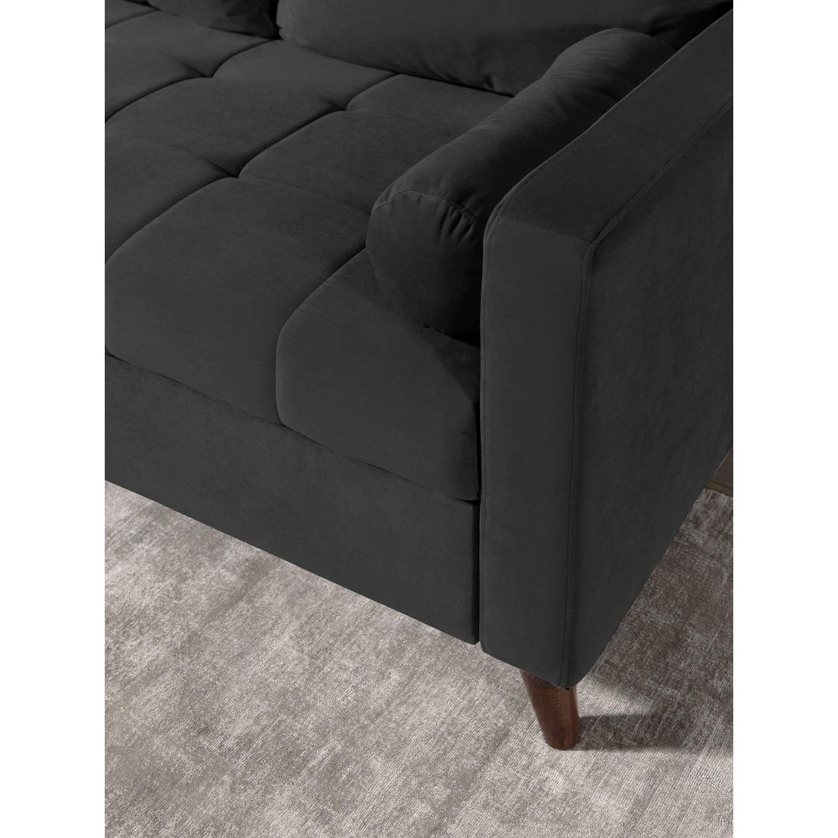 BEST MOBILIER Polar - canapé d'angle réversible convertible - en velours au design scandinave - 4 places