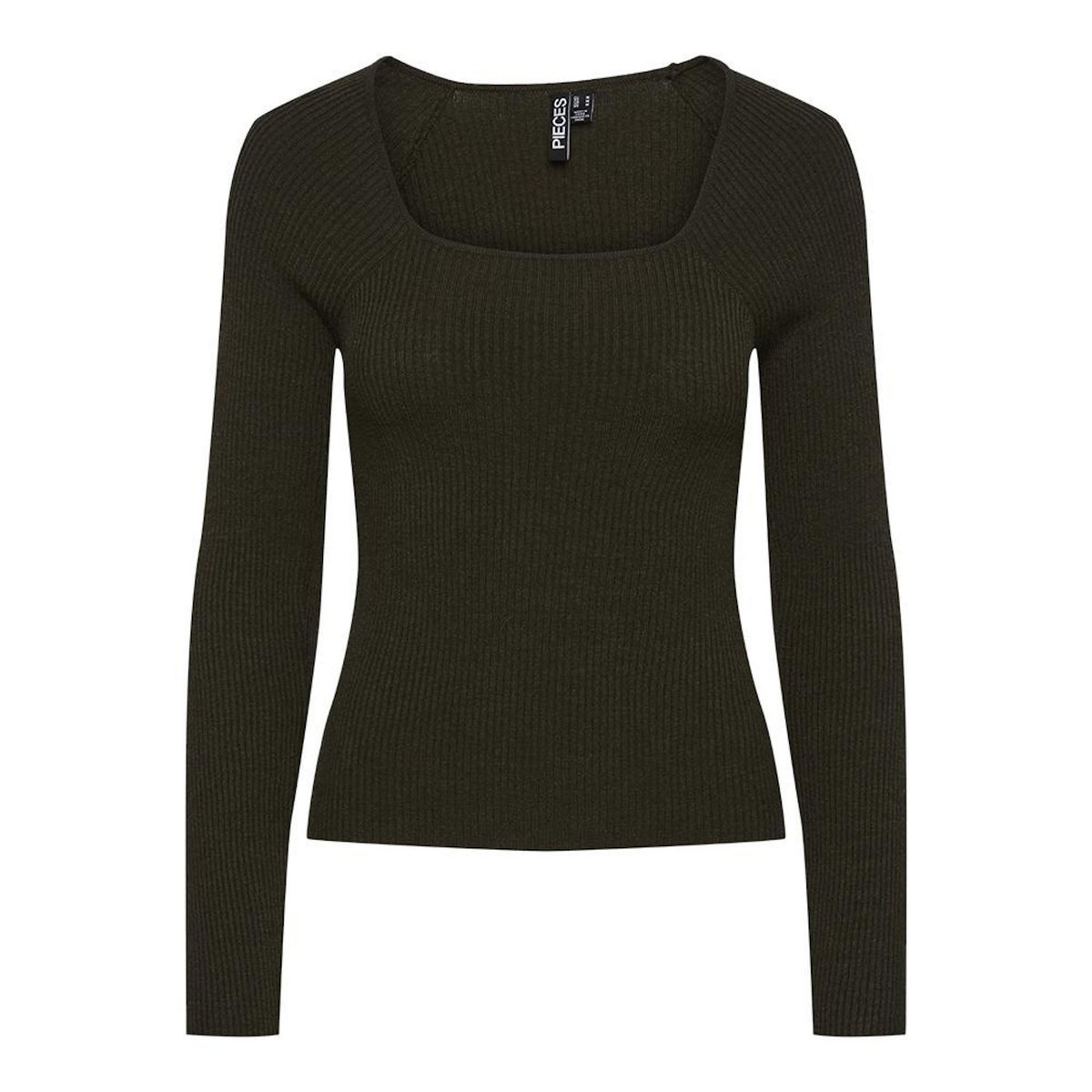 Pieces T-Shirt Manches Longues Kaki Femme Pieces Kalu