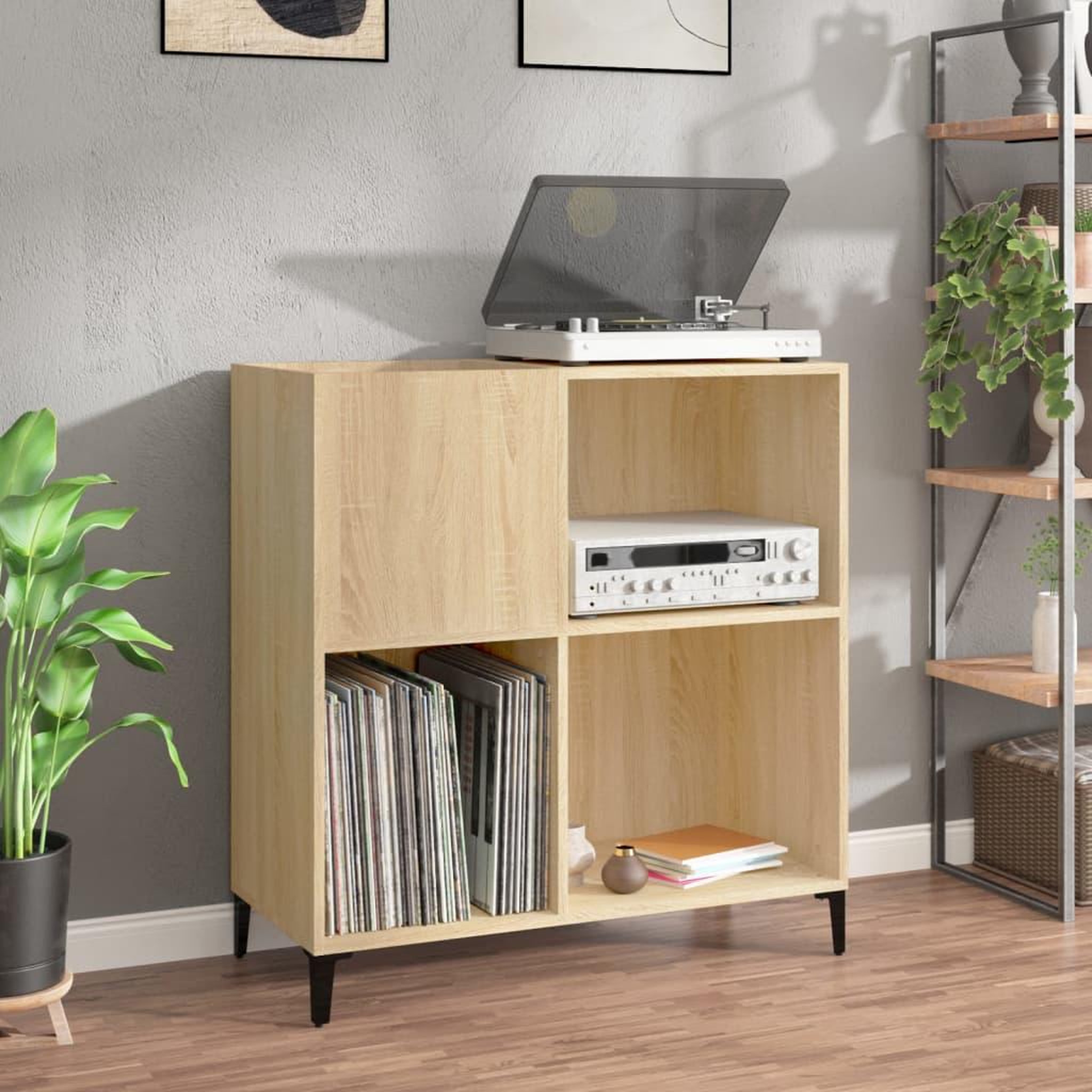 VIDAXL Armoire a disques chene sonoma 84,5x38x89 cm bois d'ingenierie