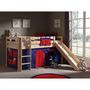 Voir la diapositive 2 : Paris Prix Lit Enfant Avec Toboggan  Pino Rouge  90x200cm Naturel