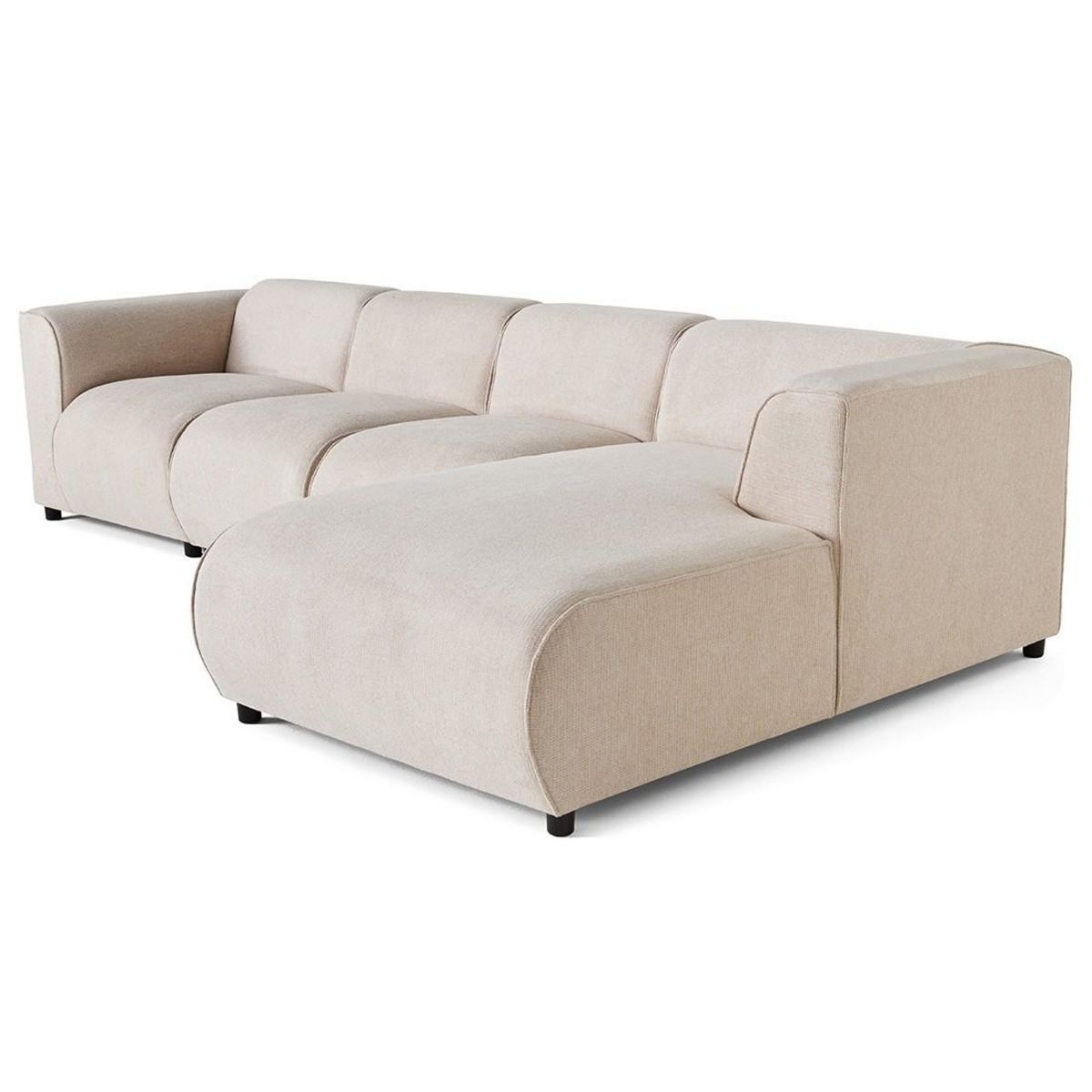 LISA DESIGN Suaro - canapé modulable d'angle droit 5 places en tissu texturé