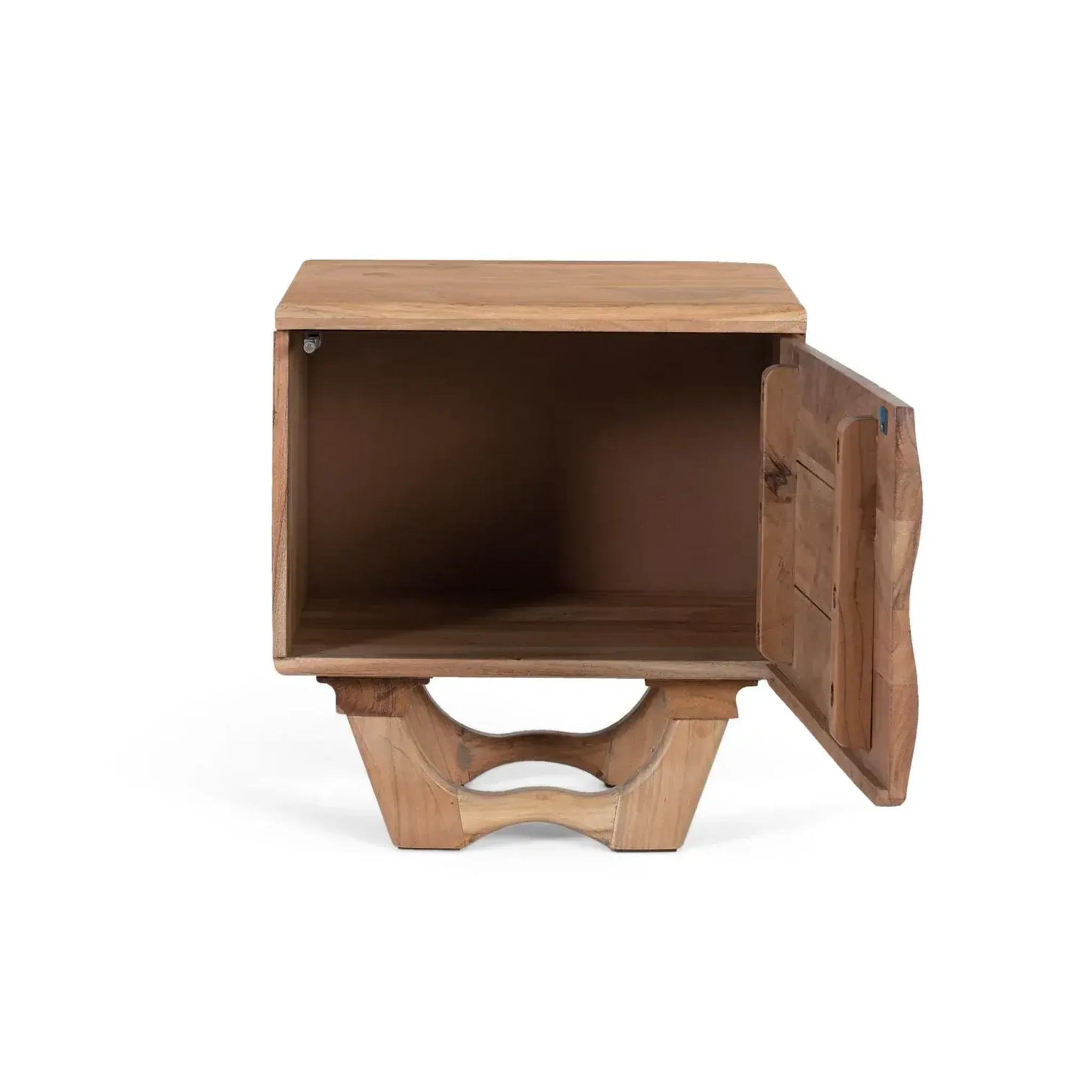 Voir la diapositive 3 : GINER Y COLOMER SL Table de chevet en bois d'acacia 50 cm style rustique moderne