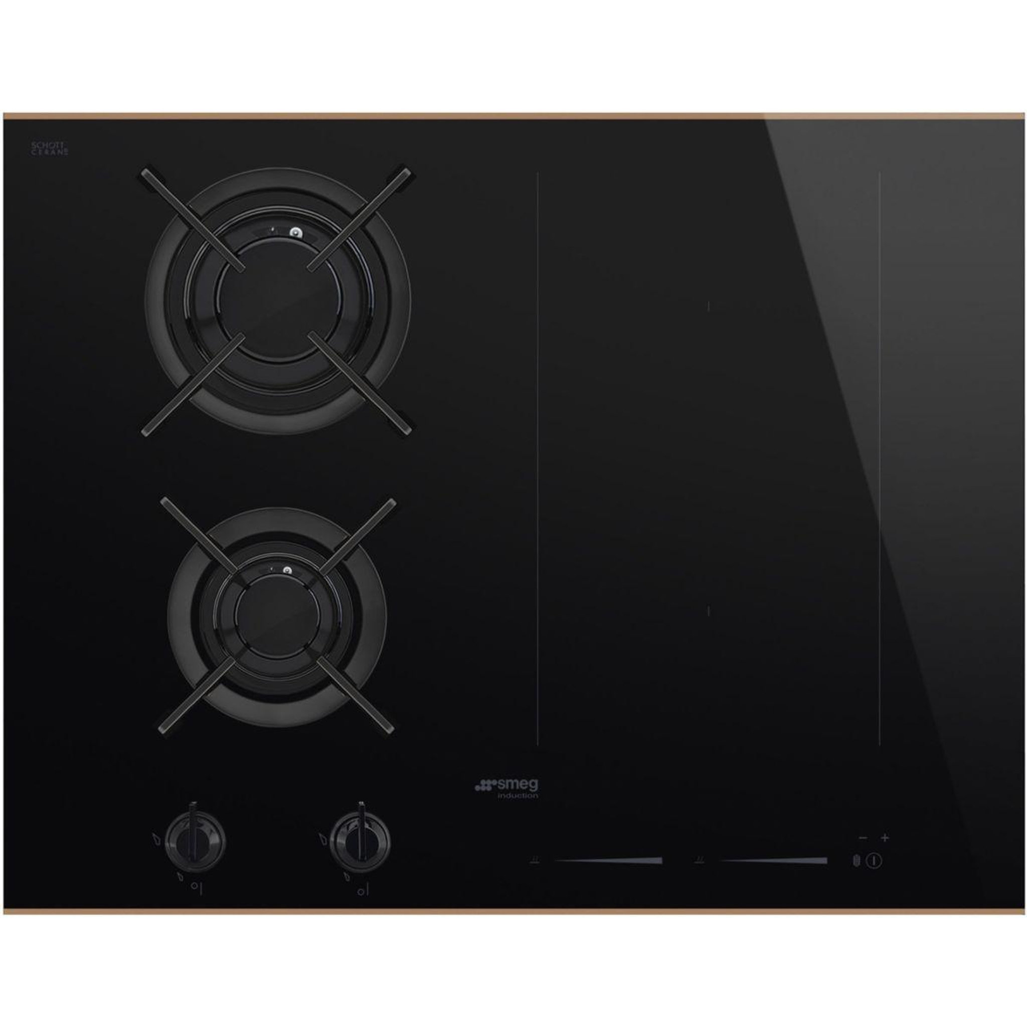 SMEG Plaque mixte induction gaz pm6643r