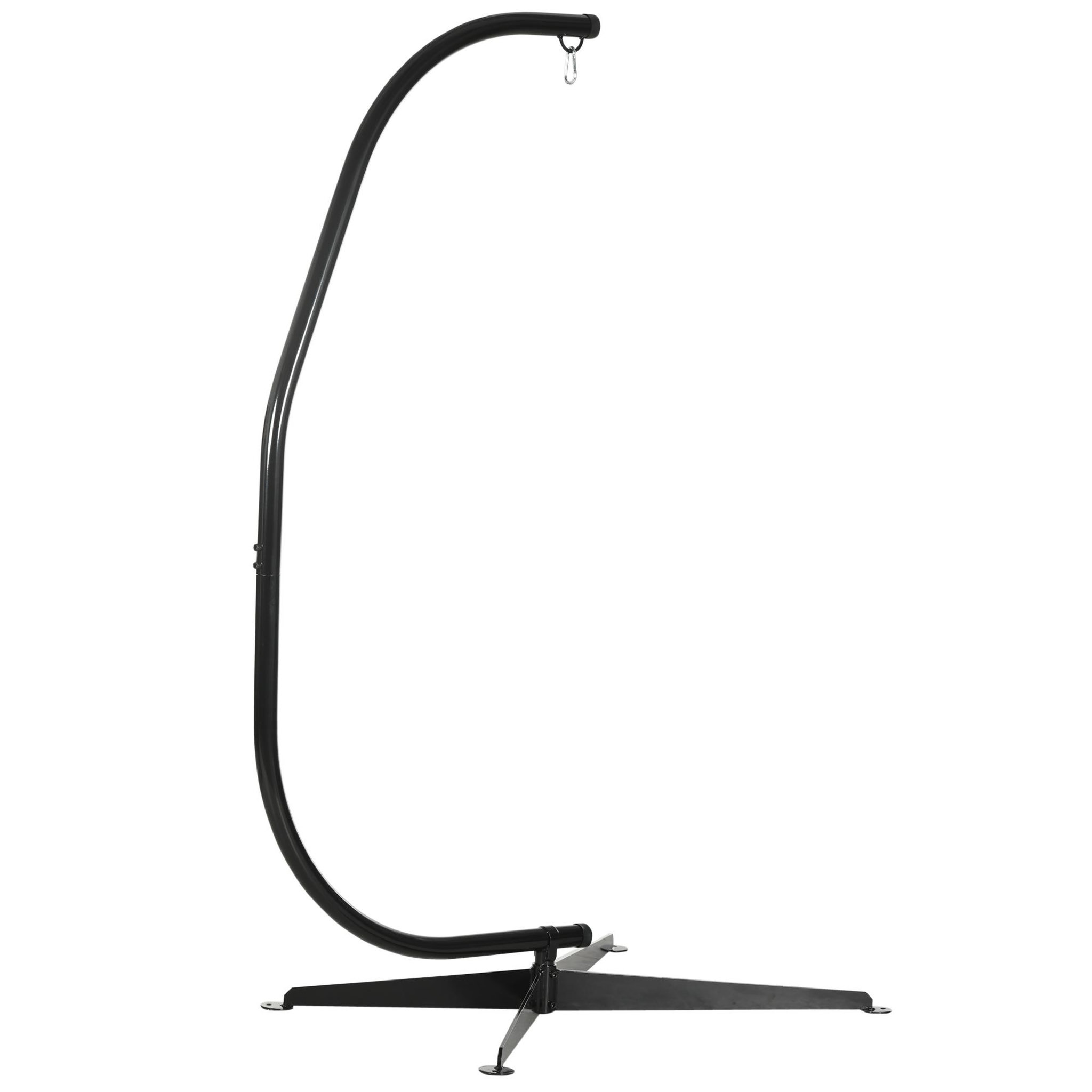 OUTSUNNY Support pour fauteuil suspendu - pied fauteuil suspendu - max. 120 Kg - métal noir